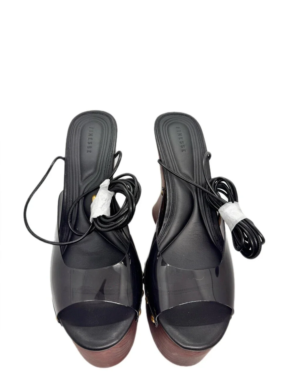 Finesse Arwa Black Perspex Wedges/Size11/NWB/MSRP $129